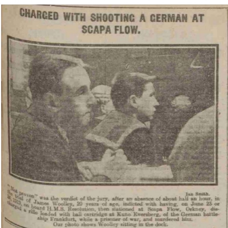 Newspaper cutting showing Wooley in the dock at his trial. Nicholas Jellicoe. Newspaper cutting showing Wooley in the dock at his trial. Nicholas Jellicoe.