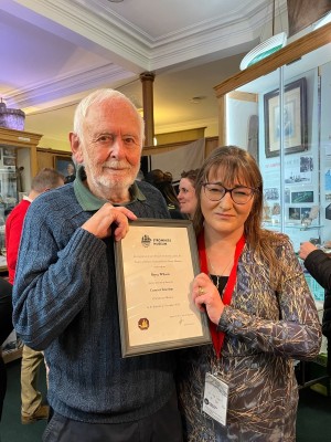Bryce Wilson Stromness Museum Curator Emeritus with current Honorary Curator Janette Park (Credit Rebecca MarrM) Bryce Wilson Stromness Museum Curator Emeritus with current Honorary Curator Janette Park (Credit Rebecca MarrM)