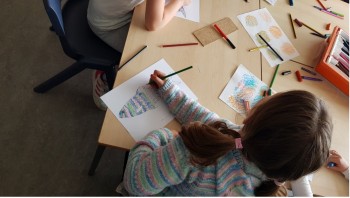 Beautiful pattern and colour being produced using different crayons and pencils