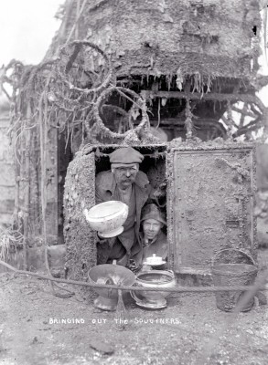 Salvagers onboard a raised destroyer © Orkney Library and Archive