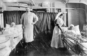 The only two survivors from HMS Vanguard, Private J. Williams RMLI (L) and Stoker 1st Class F.W.Cox (R) © Orkney Library and Archive